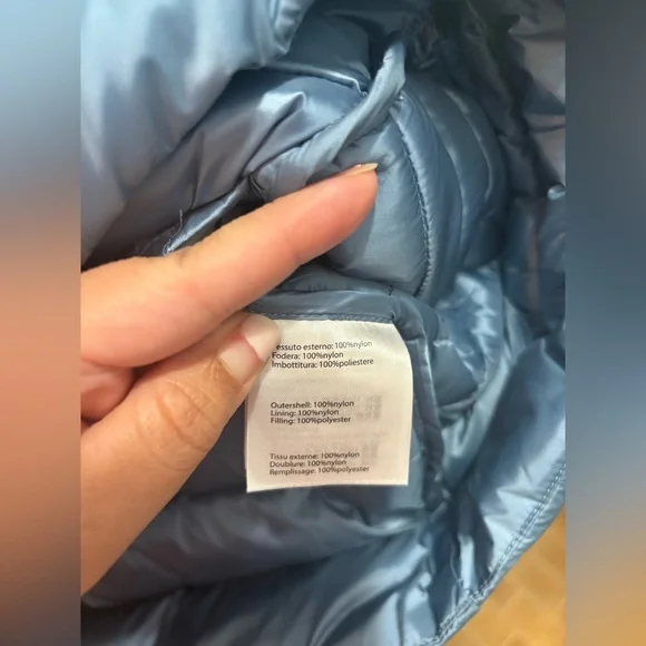 Save The Duck Cindy Long Puffer Vest Size Large Blue - Picture 8 of 8